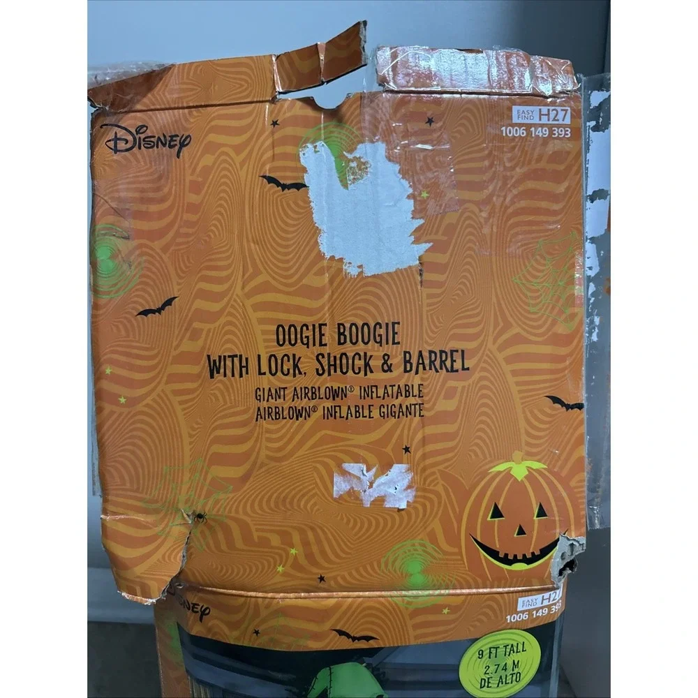 Gemmy 9ft Tall Disney's Nightmare Oogie Boogie w/ Lock, Shock, & Barrel Inflatab